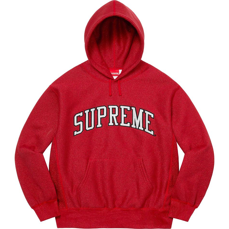 Sudaderas Supreme Glitter Arc Hooded Rojas | Supreme 333OR